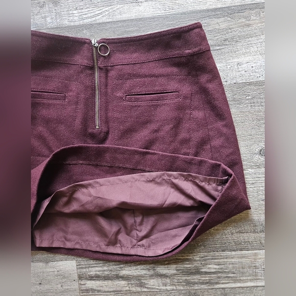 ❤️💛Madewell Fireside Mini Retro Wool Blend Skirt A line Size 00Plum Lined🩵💜 - Picture 6 of 9